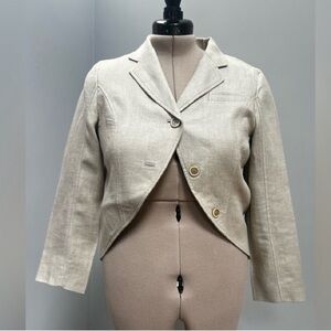 Proenza Schouler Linen Casual Blazer Cropped High/Low Jacket Size: 6 Orig. $1490